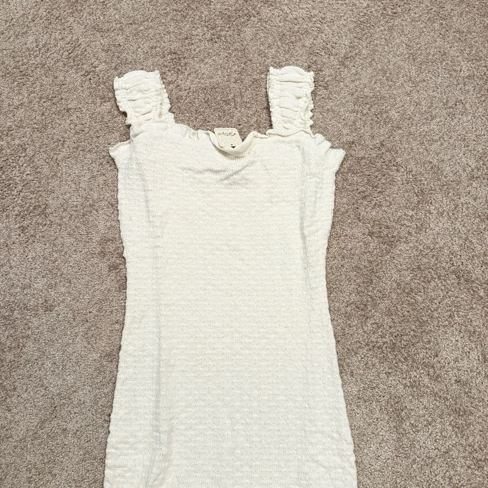 NWT - Free People Cream Ruffled Mini Dress